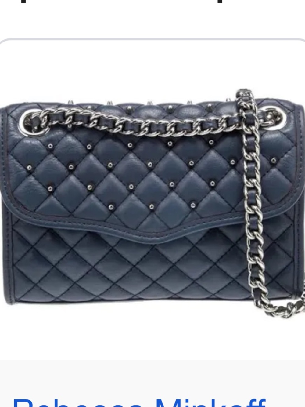Rebecca Minkoff Navy Quilted Chain-Handle Shoulder Bag
